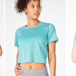 NWT Fabletics Eco-Conscious Twist Back S/S Tee XXL in Aquarius